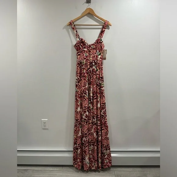 NWT Agua Bendita Dunna Blare Dress Floral Maxi Size Small - Picture 1 of 8